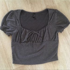 Grey milkmaid crop top